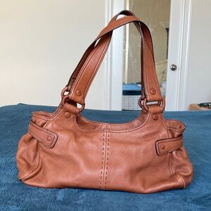 Cole Haan slouchy Brown pebbled Leather Shoulder Bag